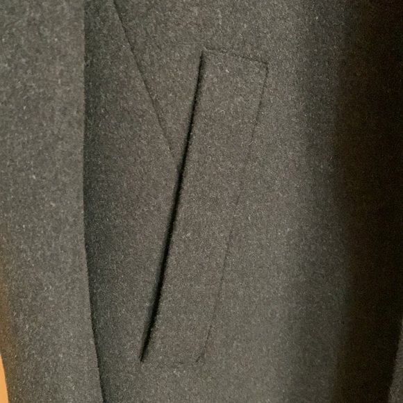 Dark Grey Wool Cashmere Coat with Removable Hood - Picture 9 of 13